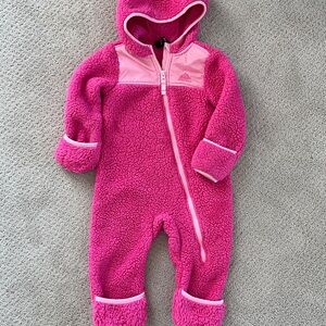 Snozu Bunting winter Pink Fleece Baby snowSuit outdoors 18 months